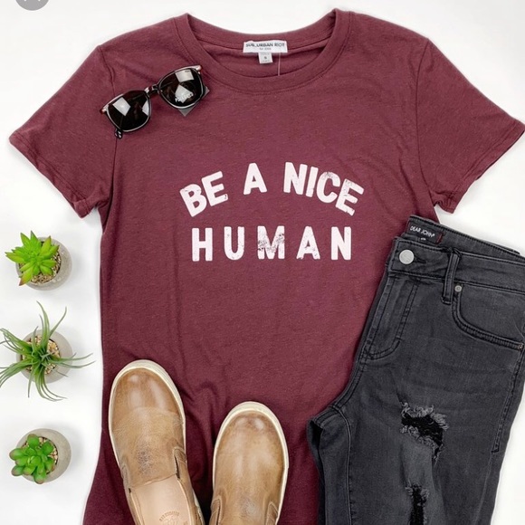 suburban riot Tops - Be A Nice Human T-shirt suburban riot